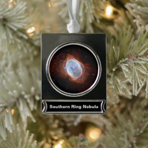 Südlicher Ringnebel Weltraum James-Webb-Teleskop Banner-Ornament Silber