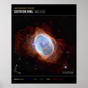 Südlicher Ringnebel Weltraum James-Webb-Teleskop Poster