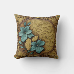 Südlicher Western Land Beige Türkis Flora Kissen