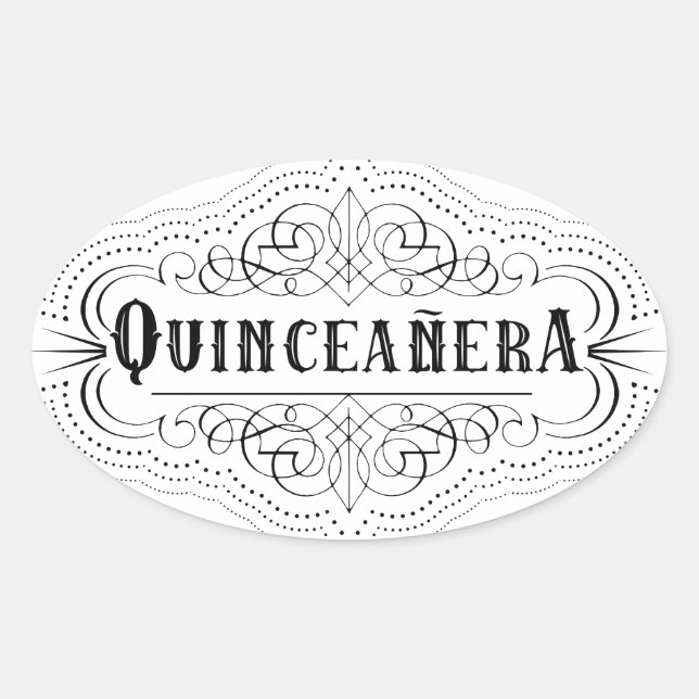 Südlicher Western Quinceñera Ovaler Aufkleber (Vorderseite)