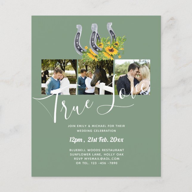 Südliches Land - Rustikales Foto - Hochzeit Flyer (Vorne)
