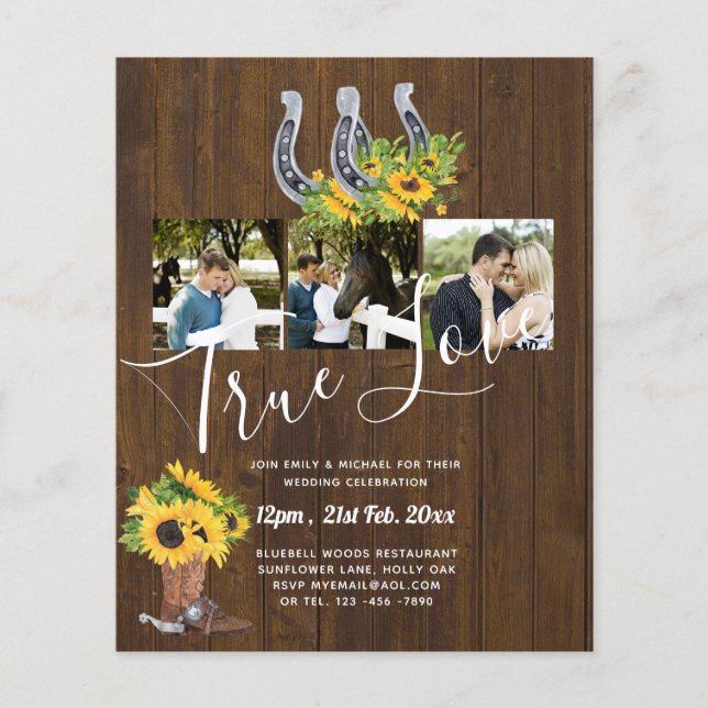 Südliches Land - Rustikales Foto - Hochzeit Flyer (Vorne)
