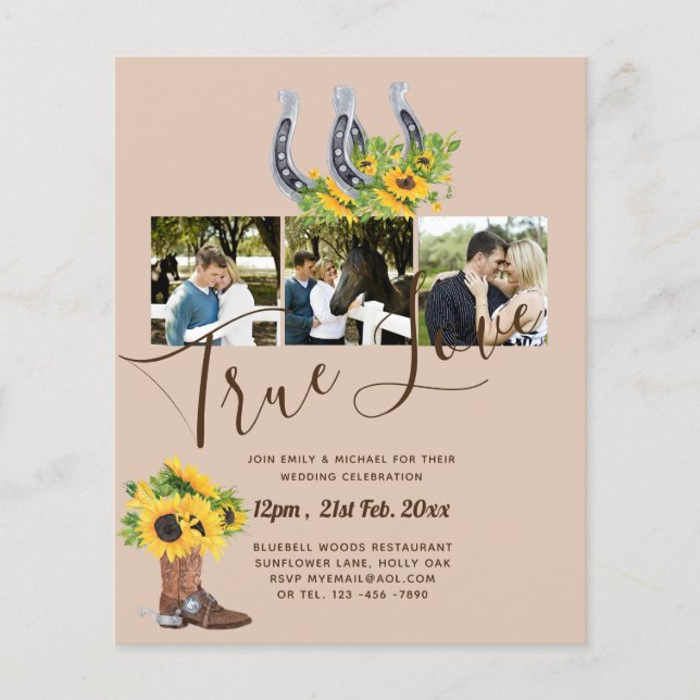 Südliches Land - Rustikales Foto - Hochzeit Flyer (Vorne)