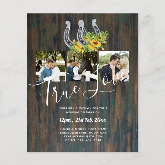 Südliches Land - Rustikales Foto - Hochzeit Flyer (Vorne)