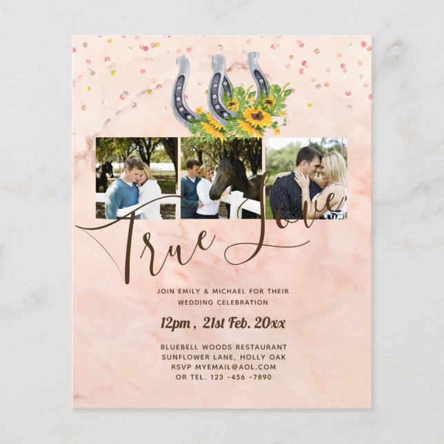 Südliches Land - Rustikales Foto - Hochzeit Flyer (Vorne)