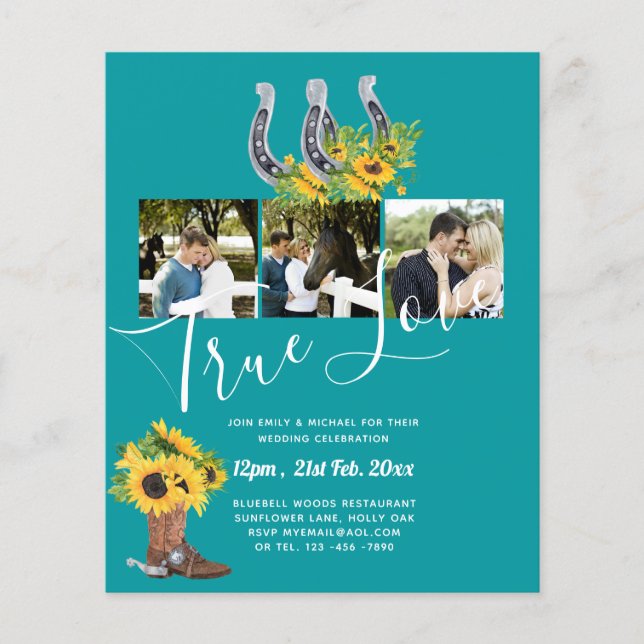 Südliches Land - Rustikales Foto - Hochzeit Flyer (Vorne)