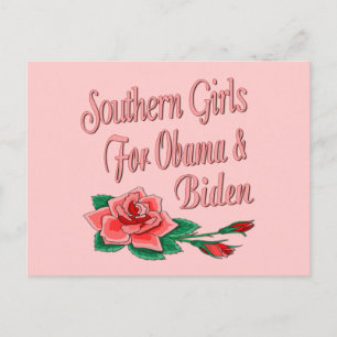 Südmädchen für Obama Biden Postkarte