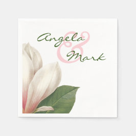 Südmagnolische Blume Hochzeit | Rosa und Weiß Serviette