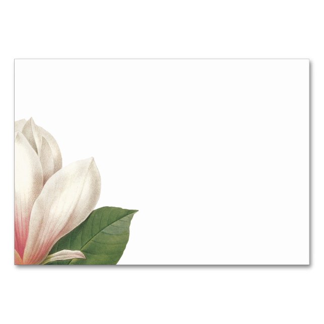 Südmagnolische Blume Hochzeit | Rosa und Weiß Tischnummer (Vorderseite)