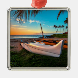 Südmaui-Strand an Sonnenuntergang Maui, Hawaii Ornament Aus Metall