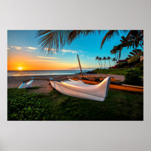 Südmaui-Strand an Sonnenuntergang   Maui, Hawaii Poster