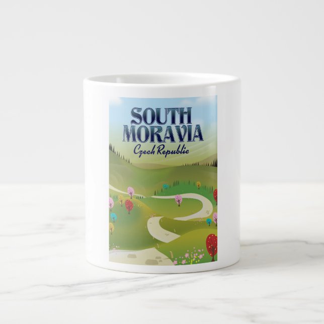 Südmoravia Tschechische Republik Reiseplakat Jumbo-Tasse (Vorderseite)