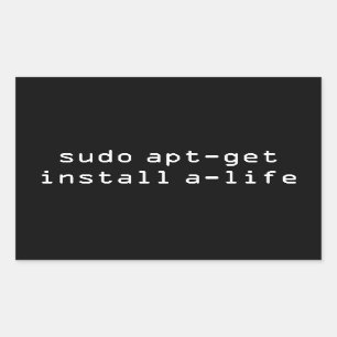 sudo passend-erhalten installieren Einleben Rechteckiger Aufkleber