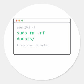 sudo rm -rf doubts/ - Dev Sticker Geschenk