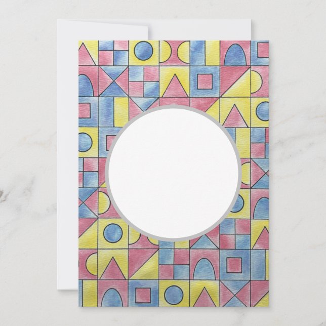 Sudoku 1-Modern Minimalistische Bauhaus Geometrisc Einladung (Vorderseite)