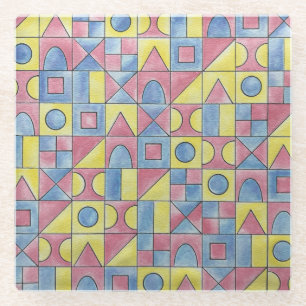 Sudoku 1-Modern Minimalistische Bauhaus Geometrisc Glasuntersetzer