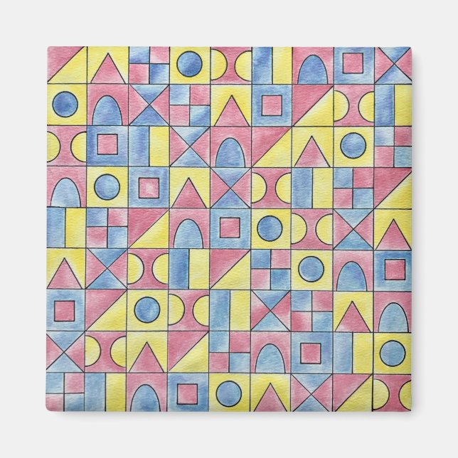 Sudoku 1-Modern Minimalistische Bauhaus Geometrisc Magnet (Vorne)