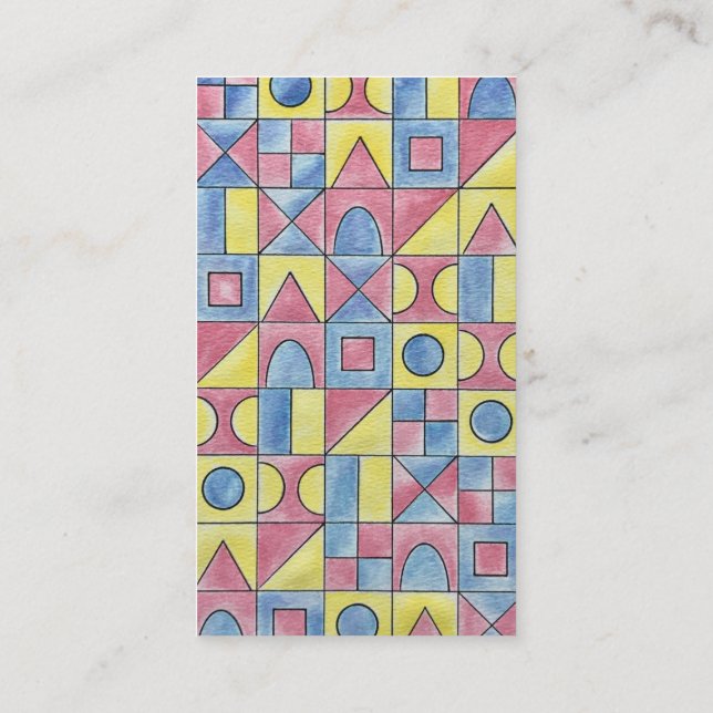 Sudoku 1-Modern Minimalistische Bauhaus Geometrisc Visitenkarte (Rückseite)