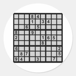 Sudoku - Brainteaser Runder Aufkleber