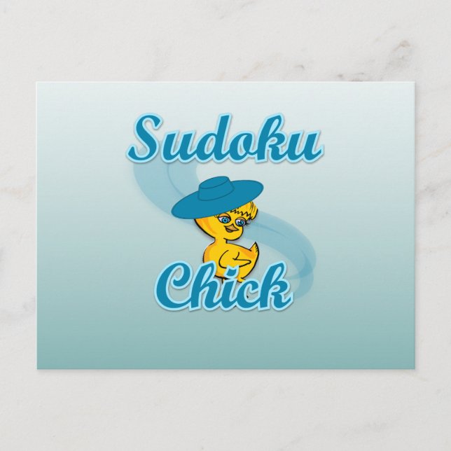 Sudoku Chick #3 Postkarte (Vorderseite)