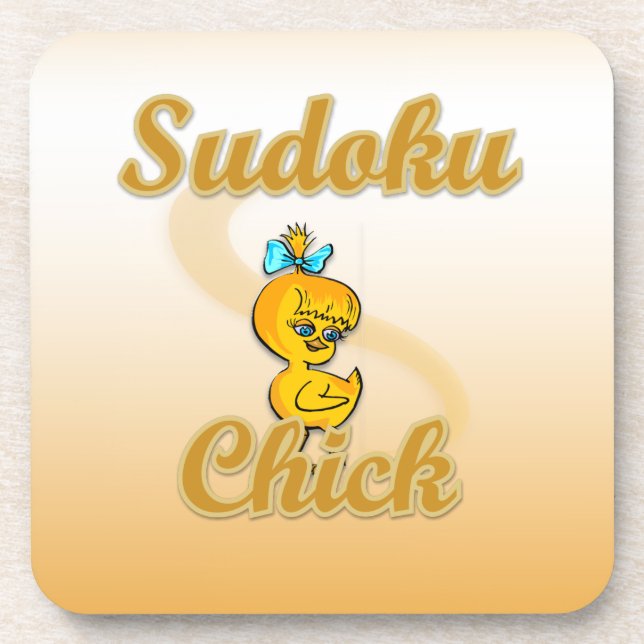 Sudoku Chick Getränkeuntersetzer (Vorderseite)