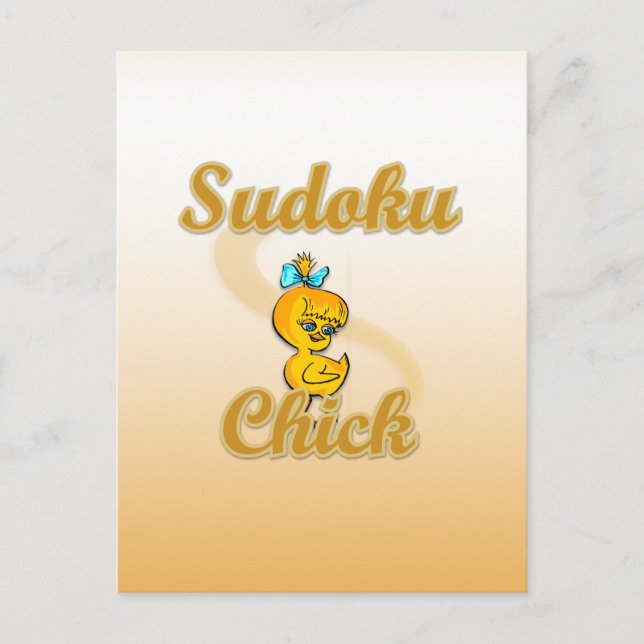 Sudoku Chick Postkarte (Vorderseite)