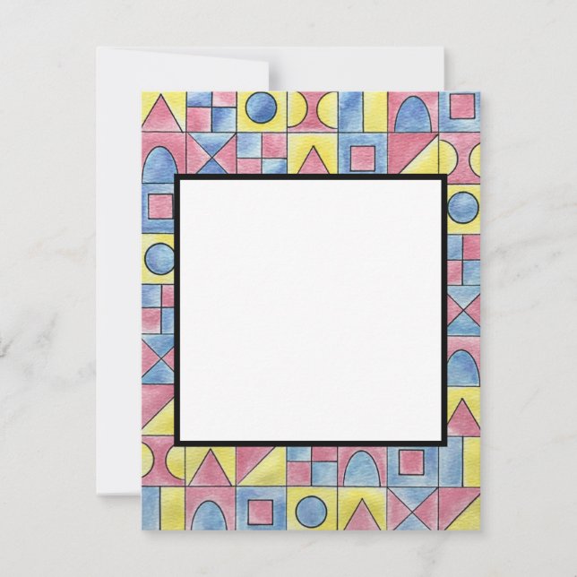 Sudoku Eine moderne geometrische Wasserfarben Kuns Mitteilungskarte (Vorderseite)
