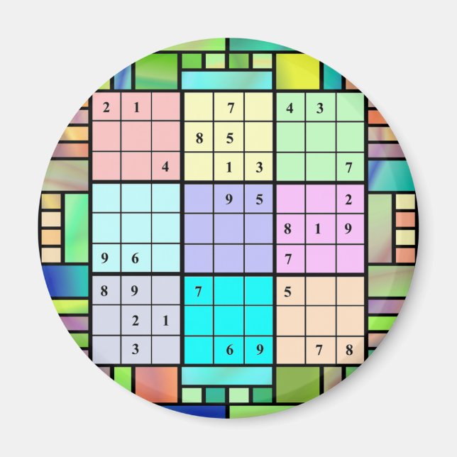 Sudoku Glasdesign Magnet (Vorne)