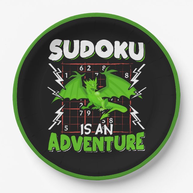 Sudoku ist ein Adventure Puzzle Lover Pappteller (Vorderseite)