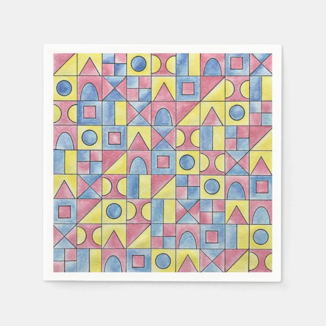 Sudoku One-Modern Minimalist Bauhaus Geometric Art Serviette (Vorderseite)