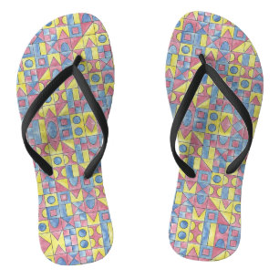 Sudoku One - Moderne Minimalistische Bauhaus-Geome Flip Flops