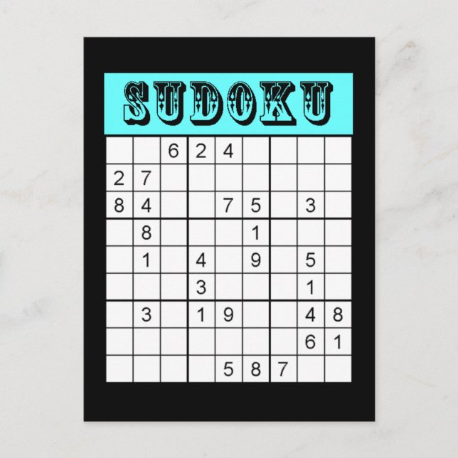 Sudoku Postcard Postkarte (Vorderseite)