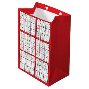 Sudoku-Puzzle-Design-Geschenktasche Mittlere Geschenktüte