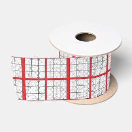 Sudoku Puzzle Design Satin Ribbon Satinband