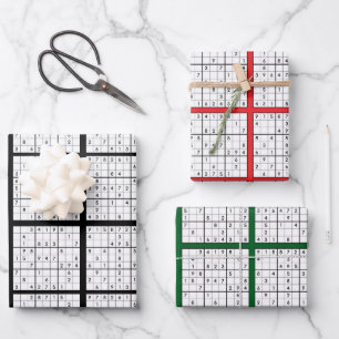 Sudoku Puzzle Design Wrapping Paper Geschenkpapier Set