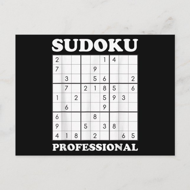 Sudoku Puzzle Game Lover Graphic Postkarte (Vorderseite)