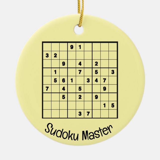 Sudoku Puzzles Design Keramik Ornament (Vorne)