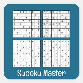Sudoku Puzzles Design Quadratischer Aufkleber