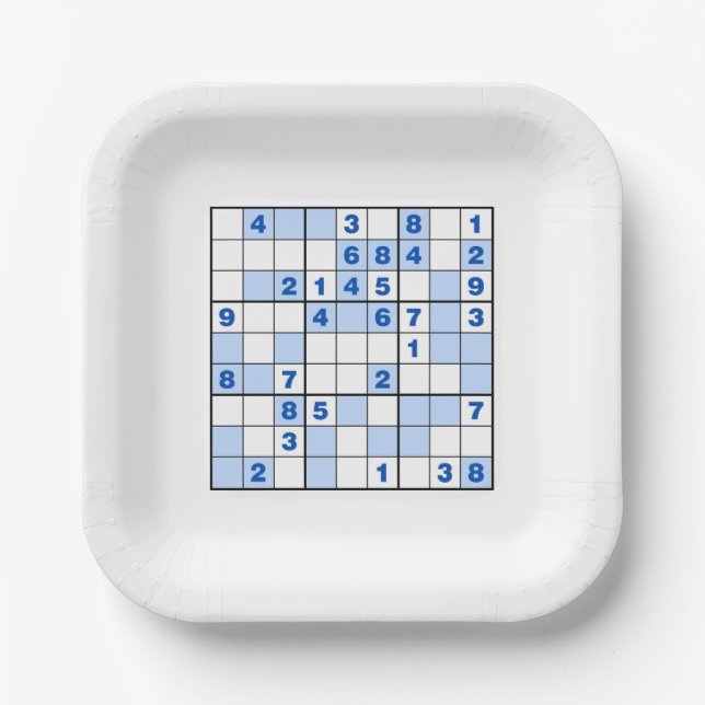 Sudoku Puzzles Pappteller (Vorderseite)