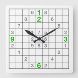 Sudoku Uhr mit herunterladbarem Puzzle (grün)