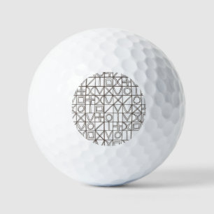 Sudoku Zwei-Schwarz und Weiß Modern Geometrisch Golfball