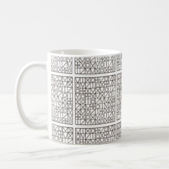 Sudoku Zwei-Schwarz-Weiß-Moderne Minimalistisch Kaffeetasse (Links)