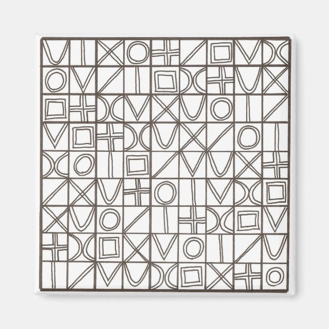Sudoku Zwei-Schwarz-Weiß-Moderne Minimalistisch Magnet (Vorne)