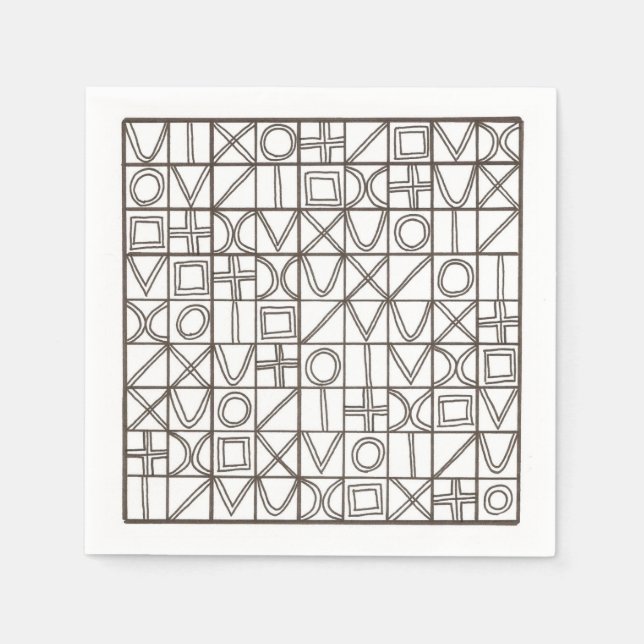 Sudoku Zwei-Schwarz-Weiß-Moderne Minimalistisch Serviette (Vorderseite)