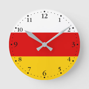 Südossetische Flagge Runde Wanduhr