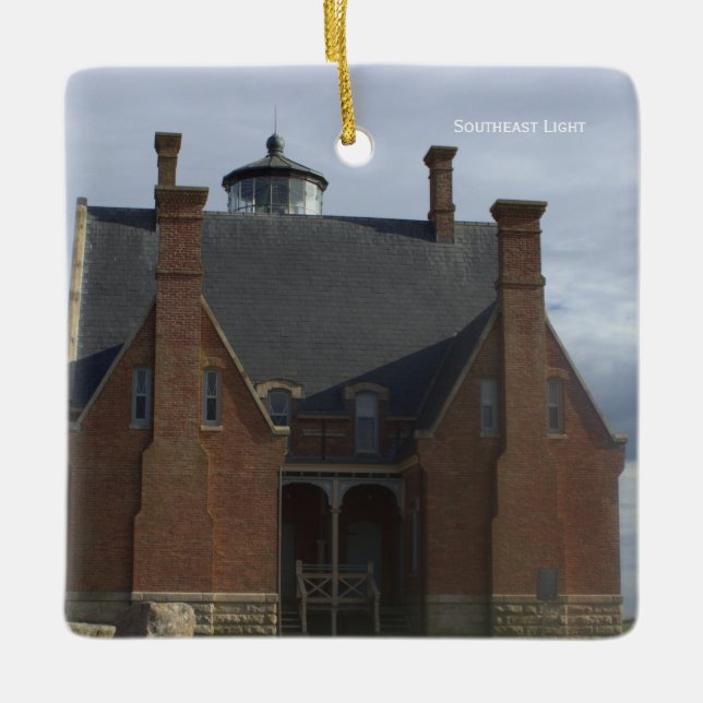 Südost-Leuchtturm-Licht-Ornament  Keramikornament (Vorderseite)