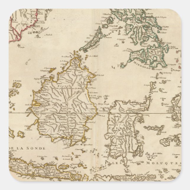 Südostasien 3 quadratischer aufkleber (Vorderseite)