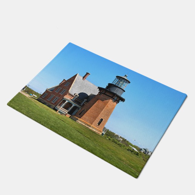 Südöstliches Leuchtturm, Block Island RI Door Mat Fußmatte (Schrägansicht)
