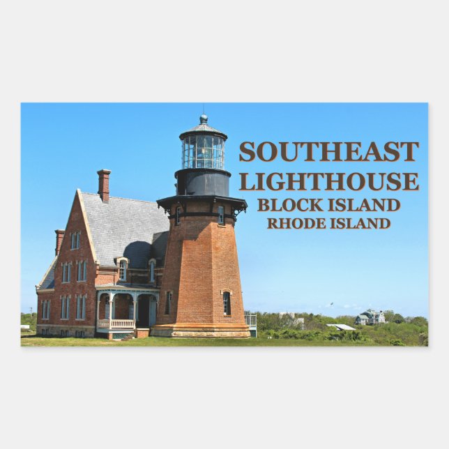 Südöstliches Leuchtturm, Block Island RI Stickers (Vorderseite)