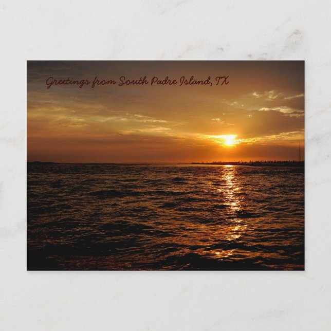 Südpadre Island - Sonnenuntergang Postkarte (Vorderseite)